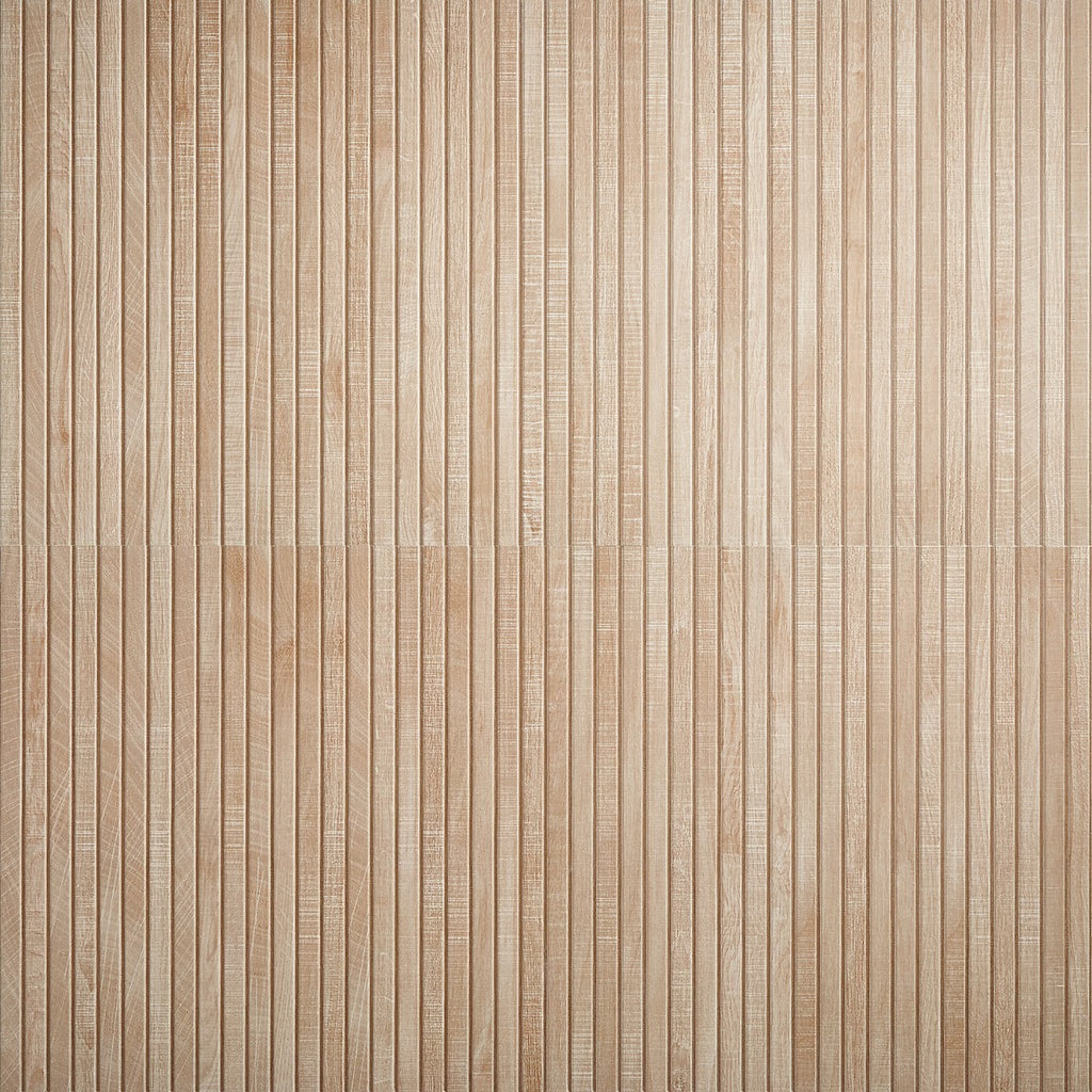 Kenridge Ribbon Maple Brown 24x48 Wood Look Matte Fluted Porcelain Tile