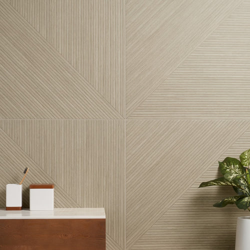 Enso Oak 24x48 Ribbed Matte Fluted Porcelain Wood Look Tile