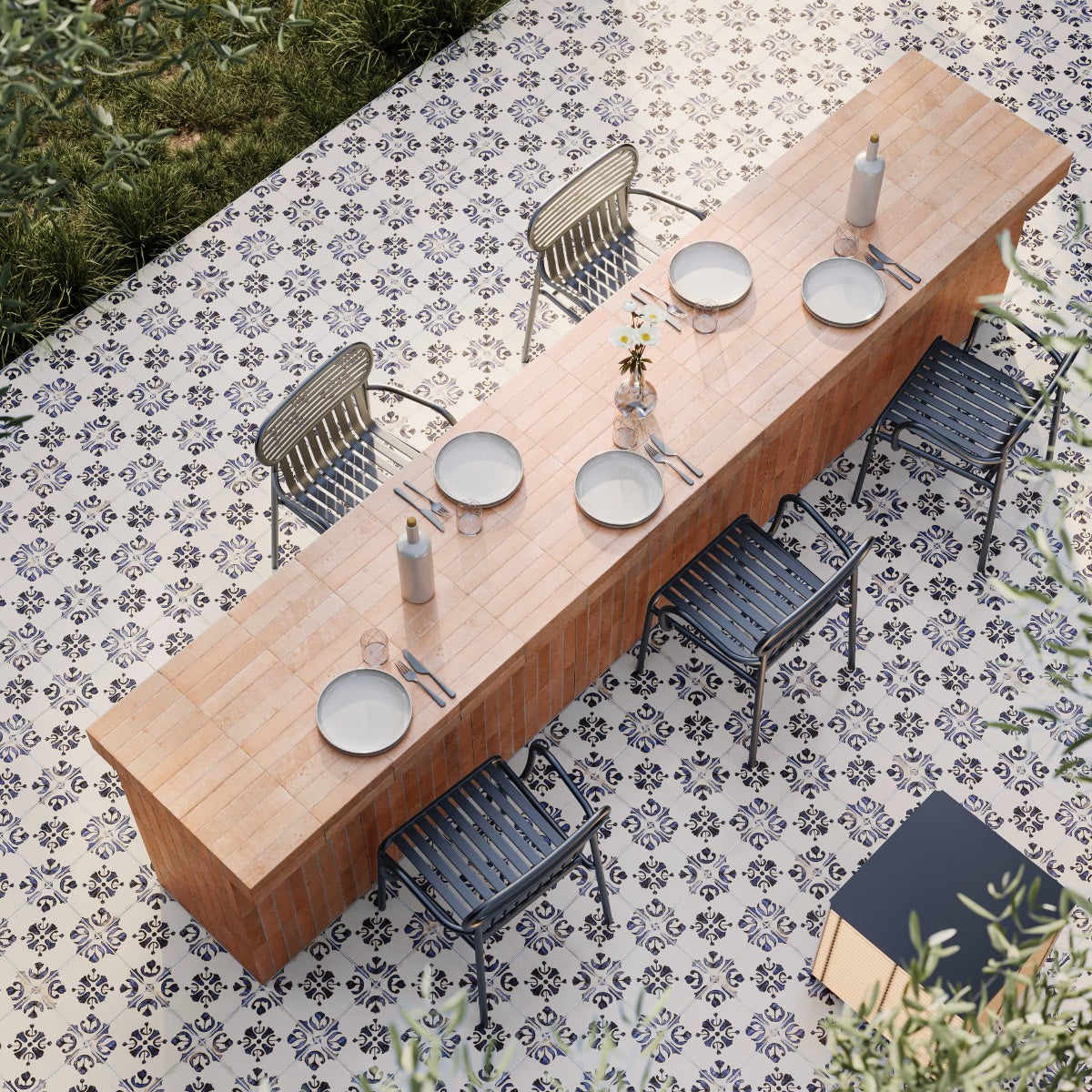 Saltillo Bell Blue 9x9 Matte Porcelain Tile