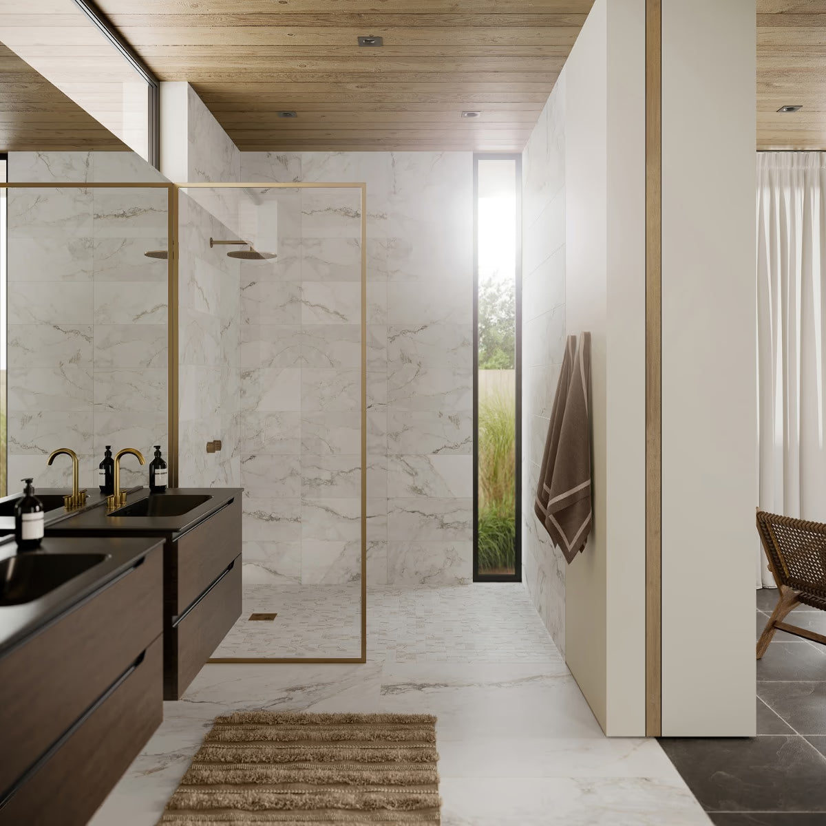 Calacatta Macchia White Gold 12x24 Marble Look Matte Porcelain Tile